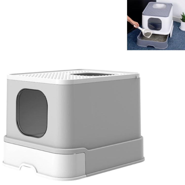 抽屜頂入式全封閉貓砂盆寵物用品