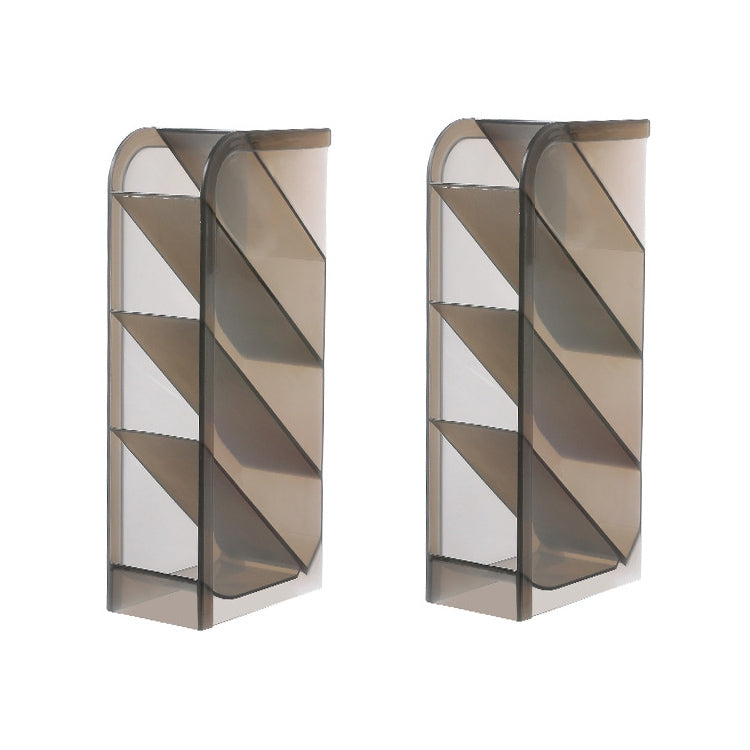 2件一賣 多功能4格桌面筆架辦公學校儲物盒透明塑料盒書桌筆筒收納盒