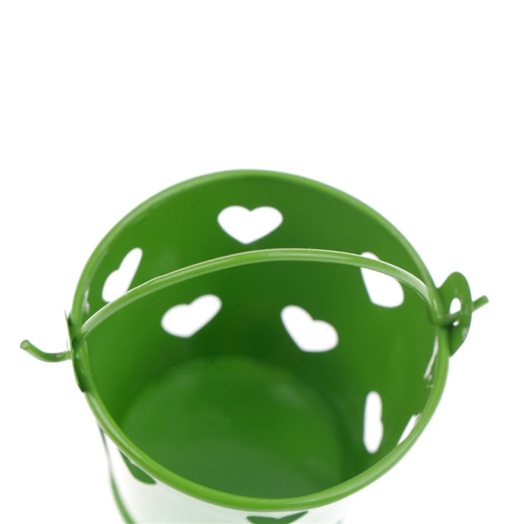 鏤空心形圓形筆筒裝飾可愛迷你桌面存儲桶鐵筆架小桶