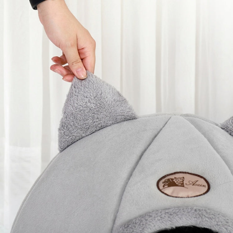 冬季半封閉保暖加絨圓形寵物窩