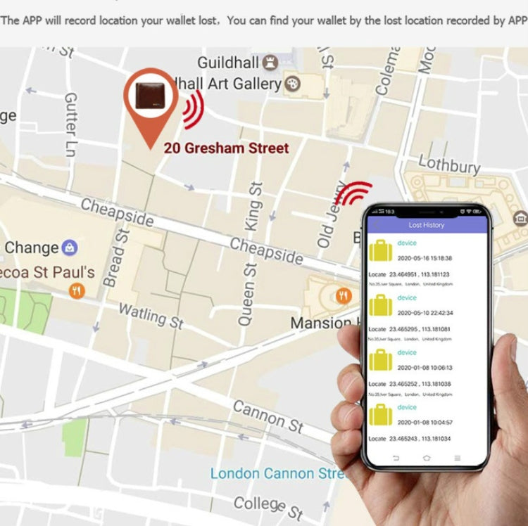 男士真皮商務錢包智能防丟防盜錢包