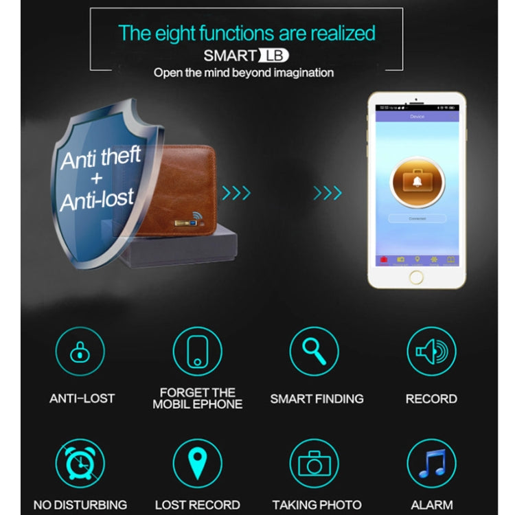 男士真皮商務錢包智能防丟防盜錢包