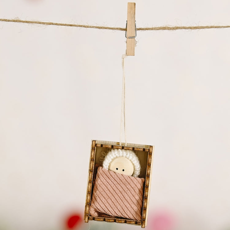 聖誕節慶用品木盒子小公仔掛件 兒童禮物小娃娃吊件樹掛件掛飾