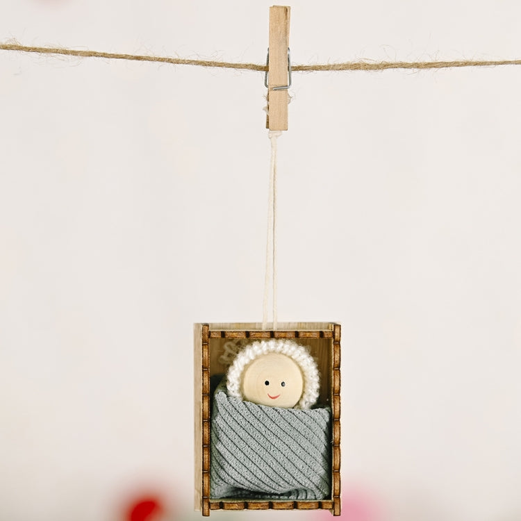 聖誕節慶用品木盒子小公仔掛件 兒童禮物小娃娃吊件樹掛件掛飾