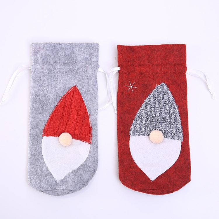 聖誕節機繡無臉老人酒瓶袋 餐桌裝飾用品