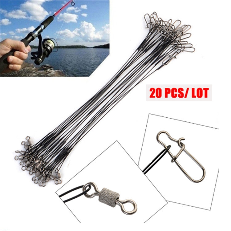 20個路亞前導線帶別針鋼絲防咬線