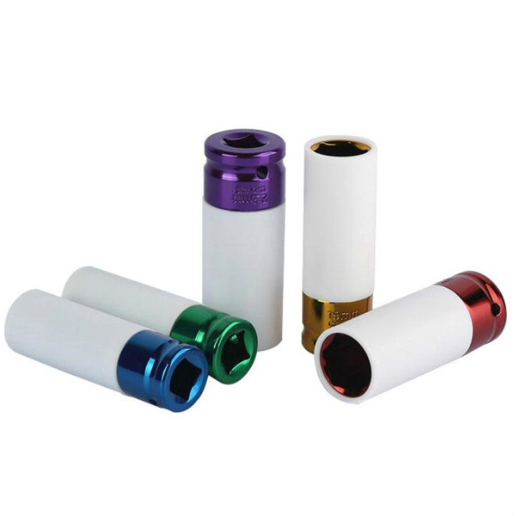 5合一 15/17/19/21/22毫米套筒套裝換輪胎扳手頭輪轂保護套筒