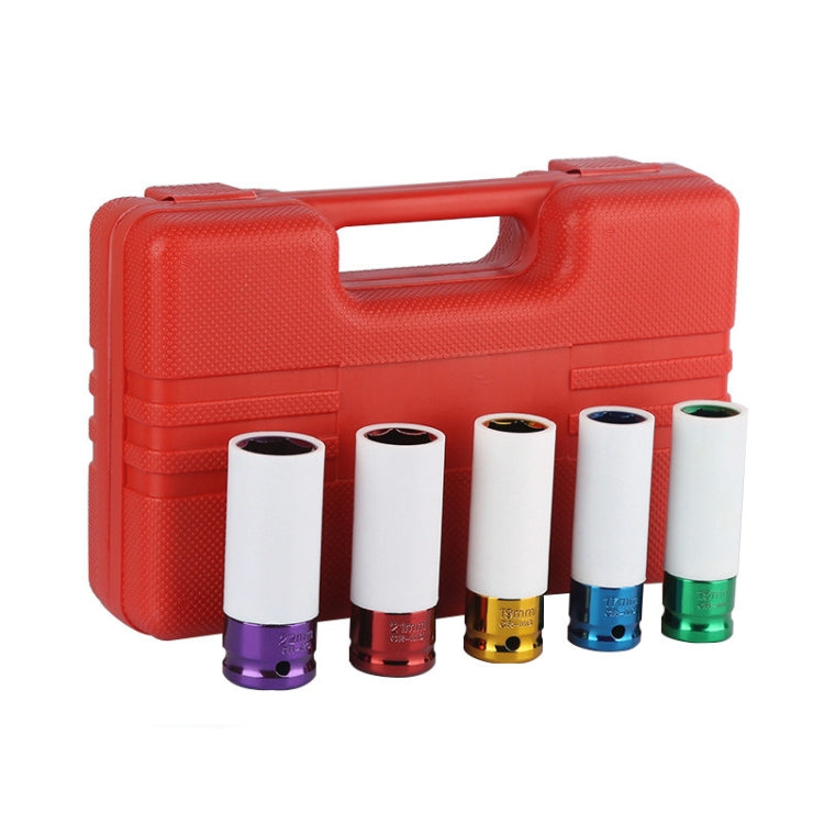 5合一 15/17/19/21/22毫米套筒套裝換輪胎扳手頭輪轂保護套筒