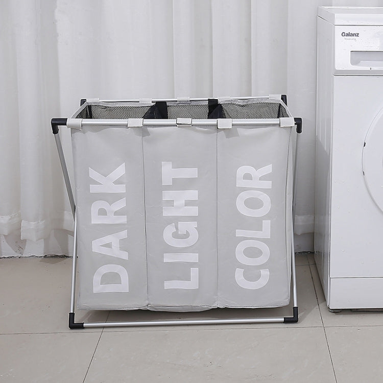 可摺疊三格臟衣籃 臟衣服家居收納盒袋