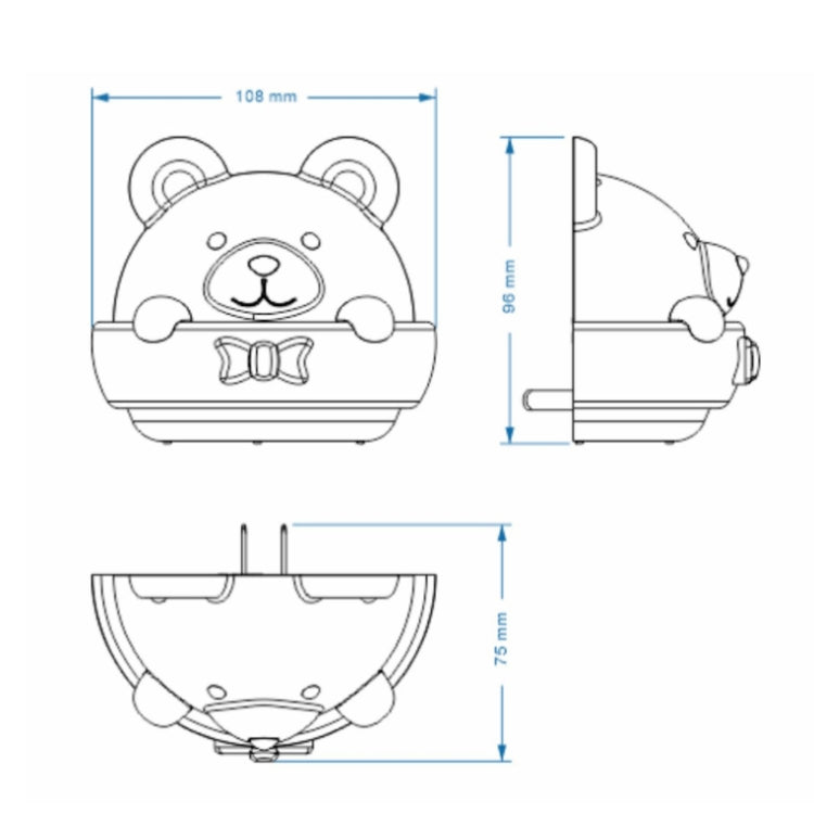 小熊遙控小夜燈床頭護眼夜光壁燈 三種燈光模式