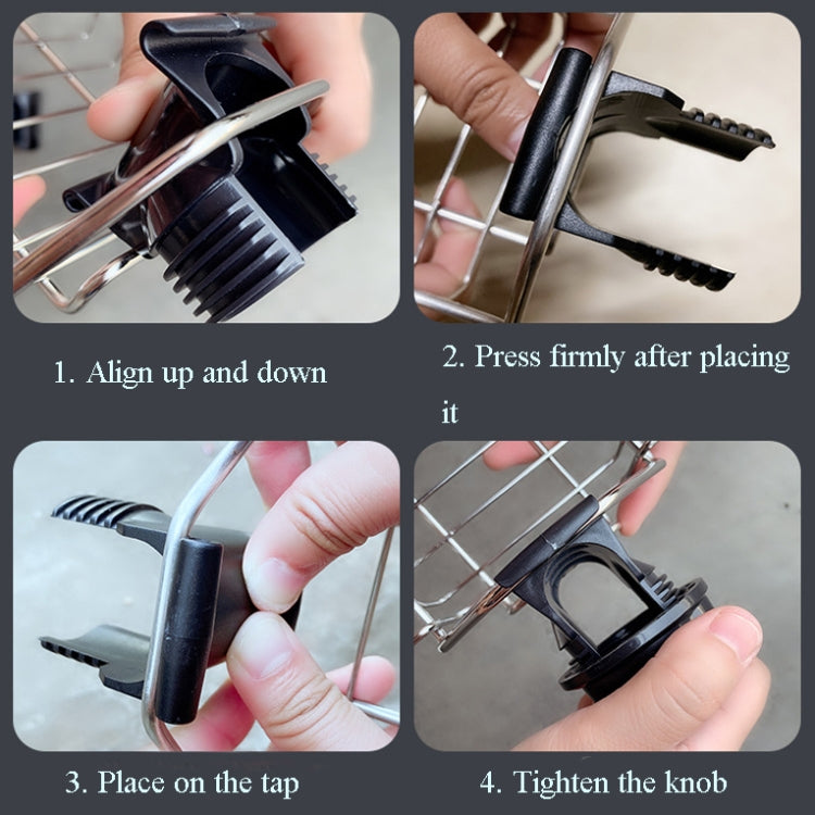 水龍頭置物架 不銹鋼免打孔廚房水槽收納架 抹布海綿瀝水架