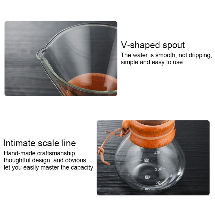 手沖咖啡壺耐高溫400毫升玻璃咖啡壺
