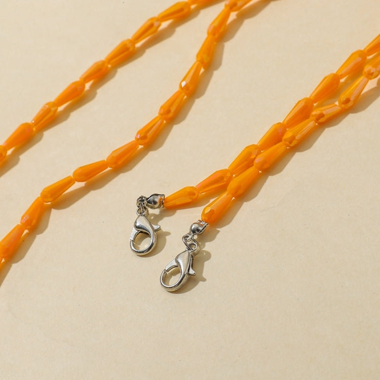 口罩掛繩項鏈 長水滴切面水晶口罩掛鏈 眼鏡鏈