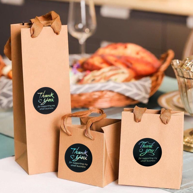 謝謝你貼紙燙銀色不幹膠標籤變色貼紙