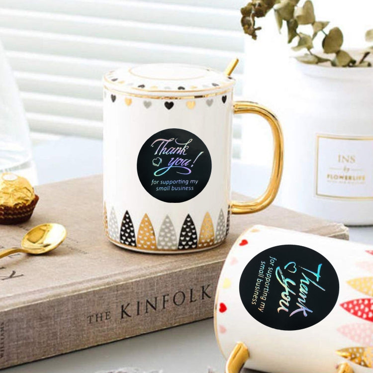 謝謝你貼紙燙銀色不幹膠標籤變色貼紙