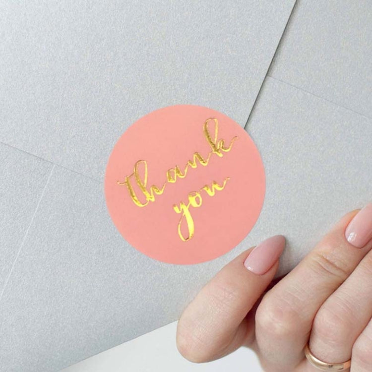 5個賣 燙金謝謝貼紙封口貼不幹膠信封禮物婚禮裝飾