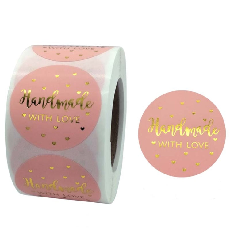 卷裝粉色燙金感謝貼紙不幹膠捲裝貼紙 信封/節日禮物裝飾