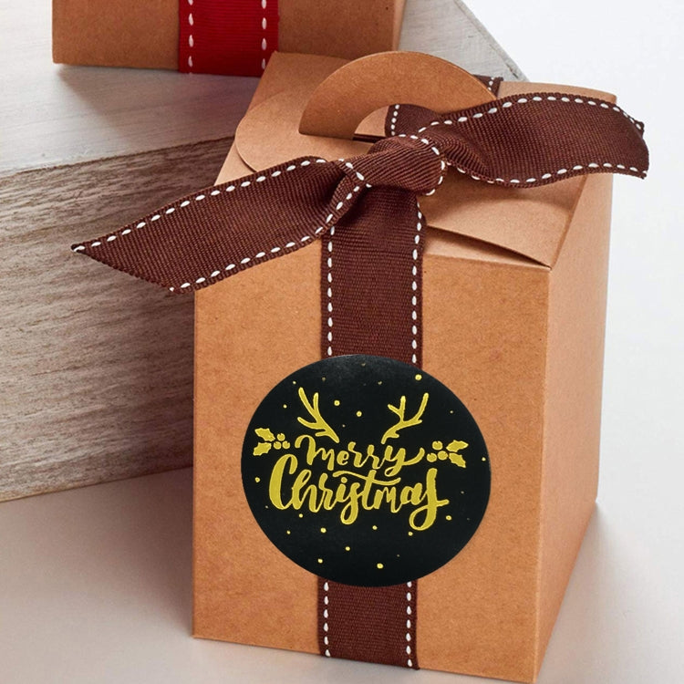 3個賣 卷裝燙金色貼紙聖誕款貼紙節日禮物封口貼