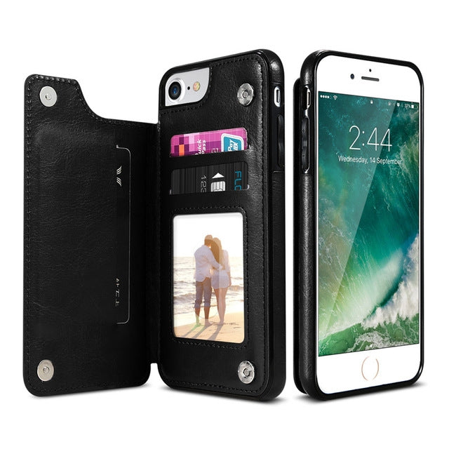復古PU皮套多卡包手機套保護套 適用於iPhone 6 Plus & 6s Plus