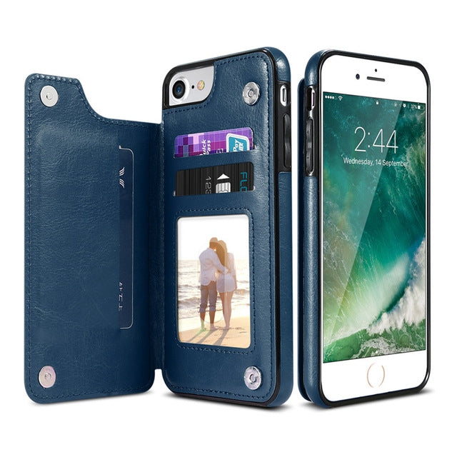 復古PU皮套多卡包手機套保護套 適用於iPhone 6 Plus & 6s Plus