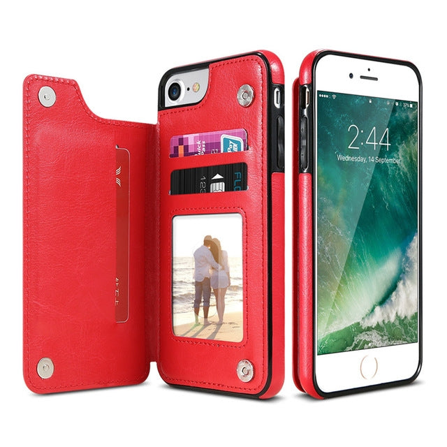 復古PU皮套多卡包手機套保護套 適用於iPhone 6 Plus & 6s Plus