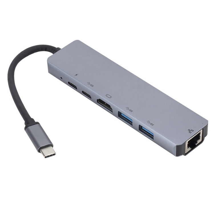 六合一 USB3.1 type C轉HDMI+RJ45擴展塢 適用於任天堂 Type-C拓展塢