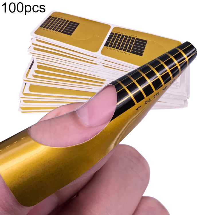 100片/套 專業法國指甲形狀提示指甲藝術形式丙烯酸尖端凝膠指甲貼紙延長捲曲形式指甲油指南