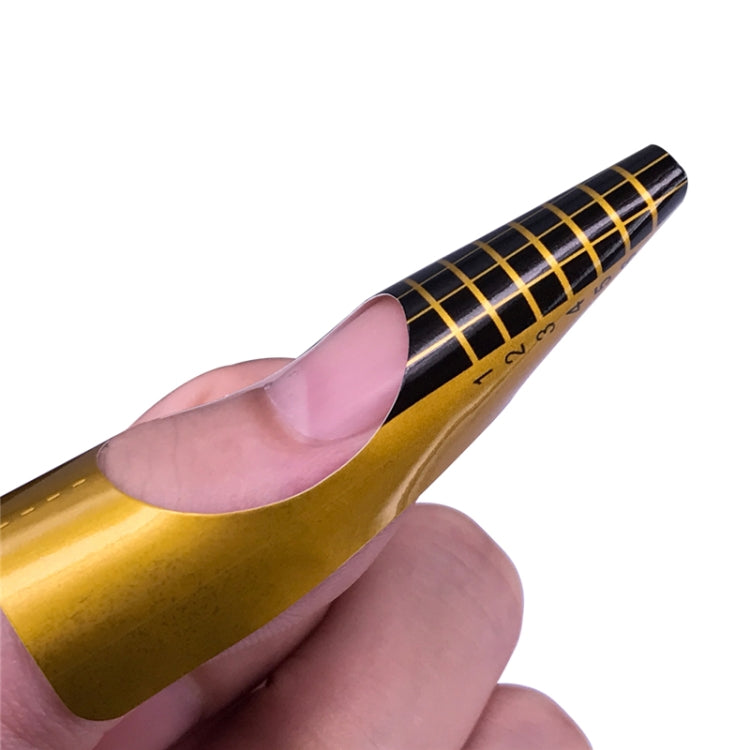 100片/套 專業法國指甲形狀提示指甲藝術形式丙烯酸尖端凝膠指甲貼紙延長捲曲形式指甲油指南