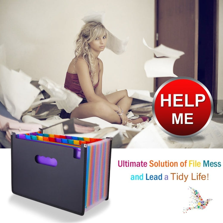 風琴拉伸彩色文件夾A4整理架便攜式商務辦公用品 尺寸：33x23.5cm