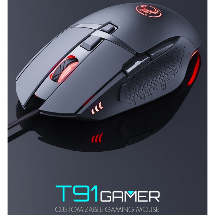 iMICE T91 8按鍵 7200DPI USB有線發光遊戲鼠標，線長：1.8米