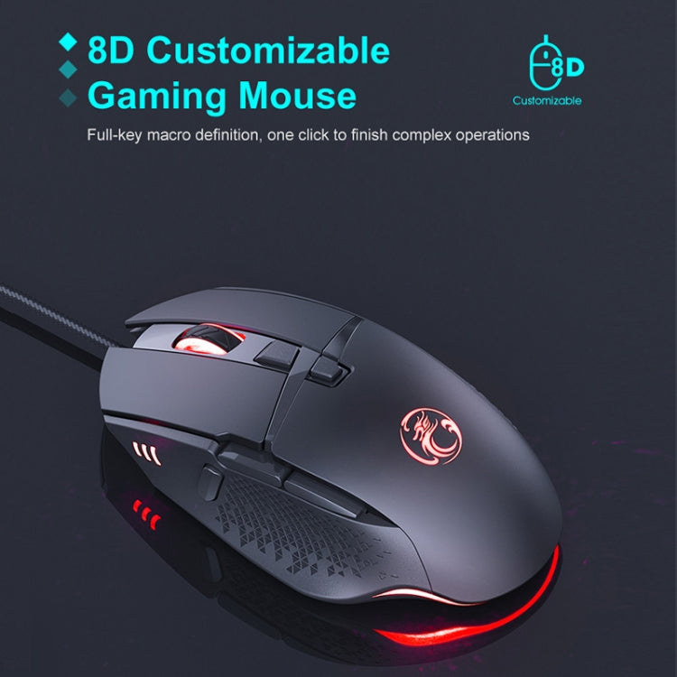 iMICE T91 8按鍵 7200DPI USB有線發光遊戲鼠標，線長：1.8米
