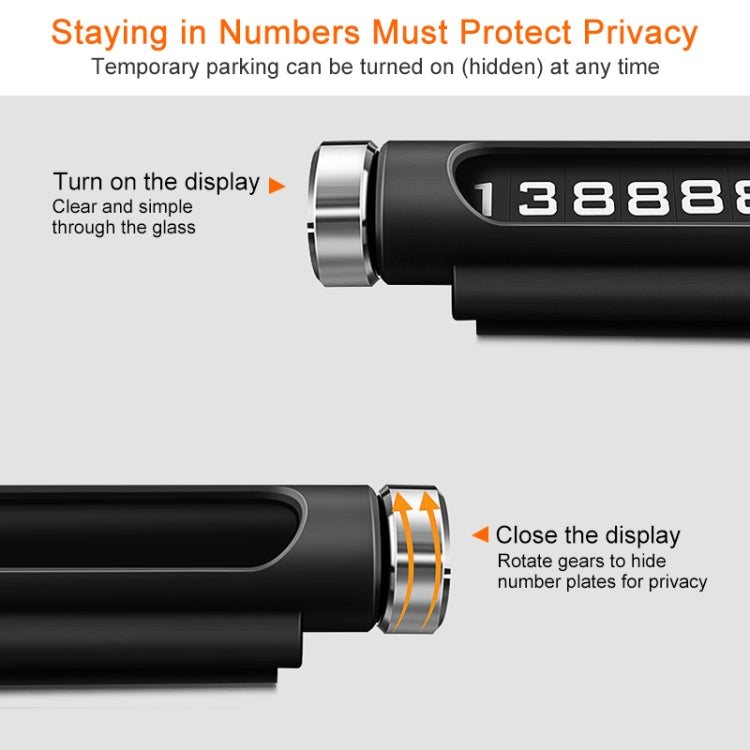 VODOOL 磁吸附設計汽車造型可旋轉夜光汽車臨時停車卡帶電話號碼
