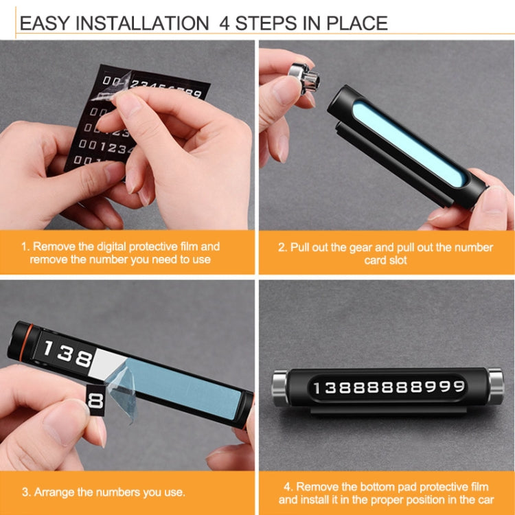 VODOOL 磁吸附設計汽車造型可旋轉夜光汽車臨時停車卡帶電話號碼