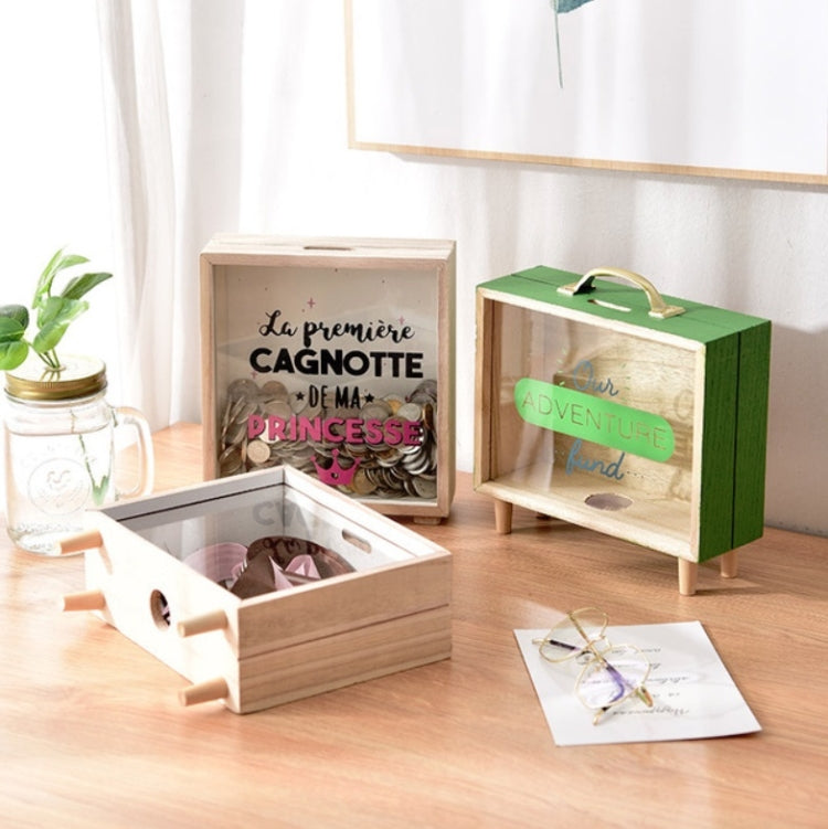 木質存錢罐大容量兒童儲蓄箱創意桌面飾品