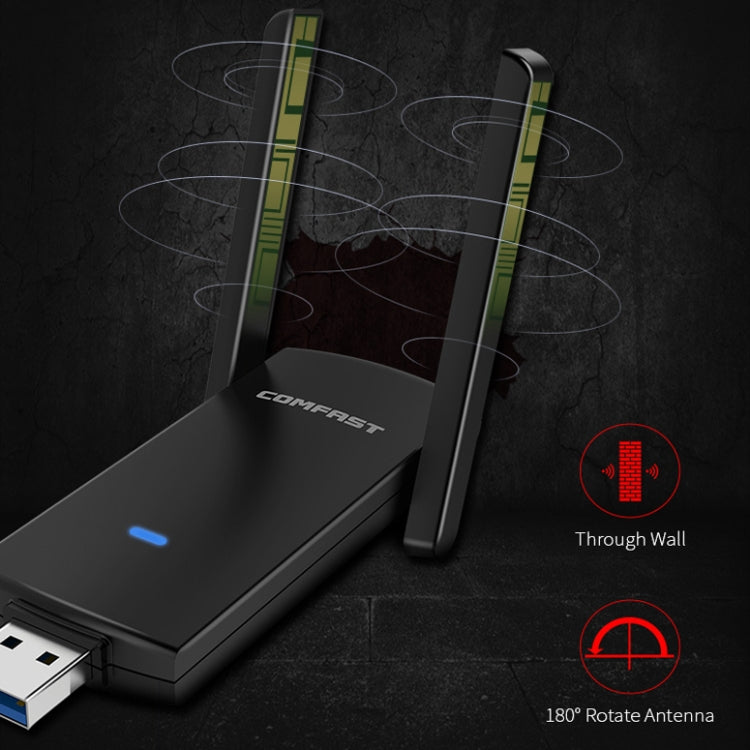 COMFAST CF-924AC V2 1200Mbps千兆雙頻USB電腦WIFI接收器大功率 無線網卡