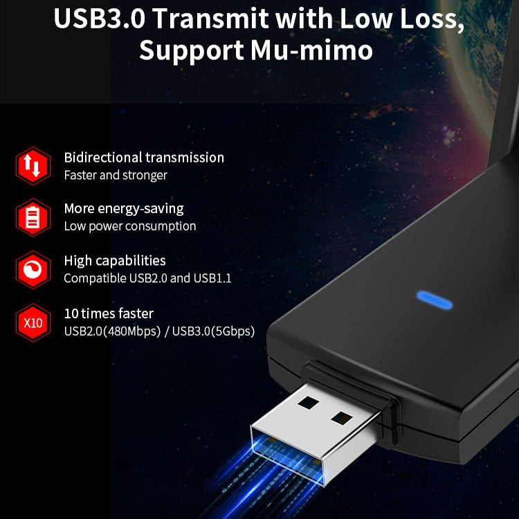 COMFAST CF-924AC V2 1200Mbps千兆雙頻USB電腦WIFI接收器大功率 無線網卡