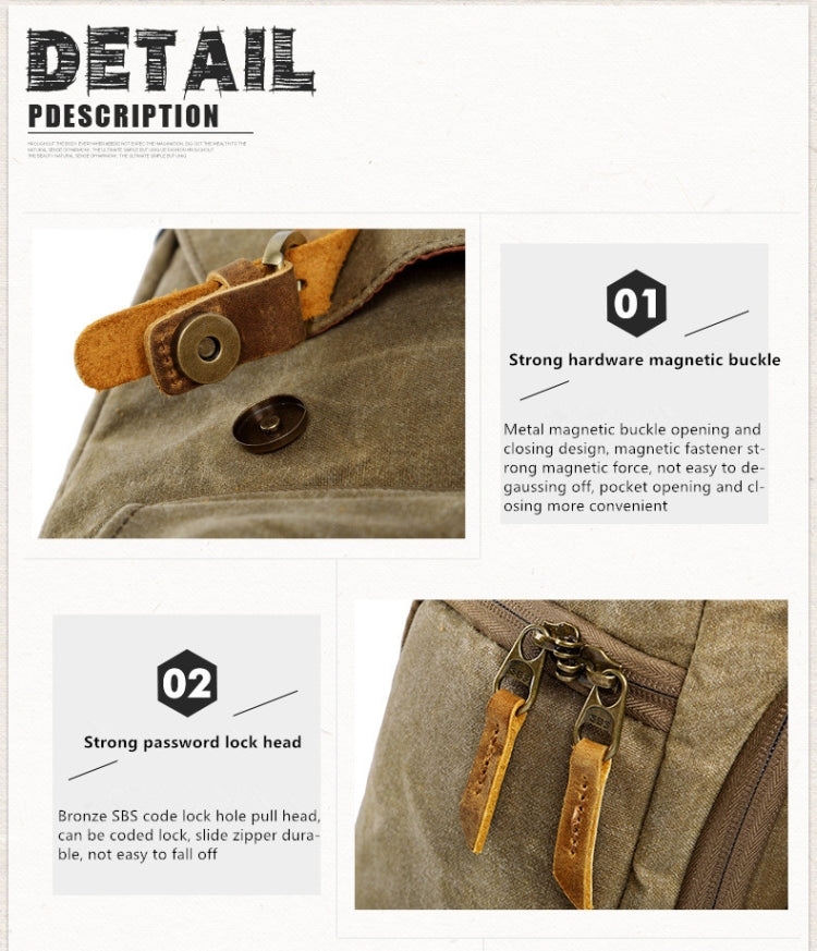 蠟染帆布防水攝影包戶外耐磨大號相機男士背包適用於尼康/佳能/索尼/富士