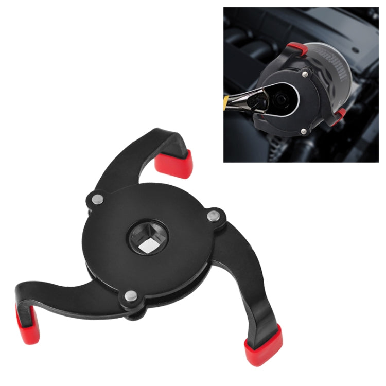 汽車維修工具油過濾器扳手工具帶3個下顎卸妝工具汽車過濾器拆卸工具3/8英寸接口