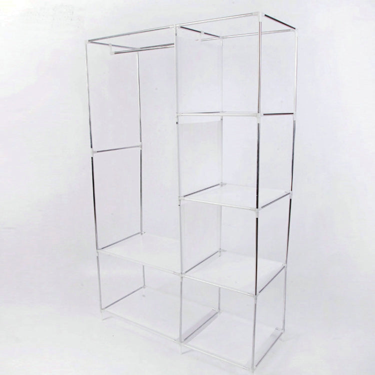 簡約現代衣櫃布藝專用布衣櫃組裝鋼管加固鋼架儲物櫃