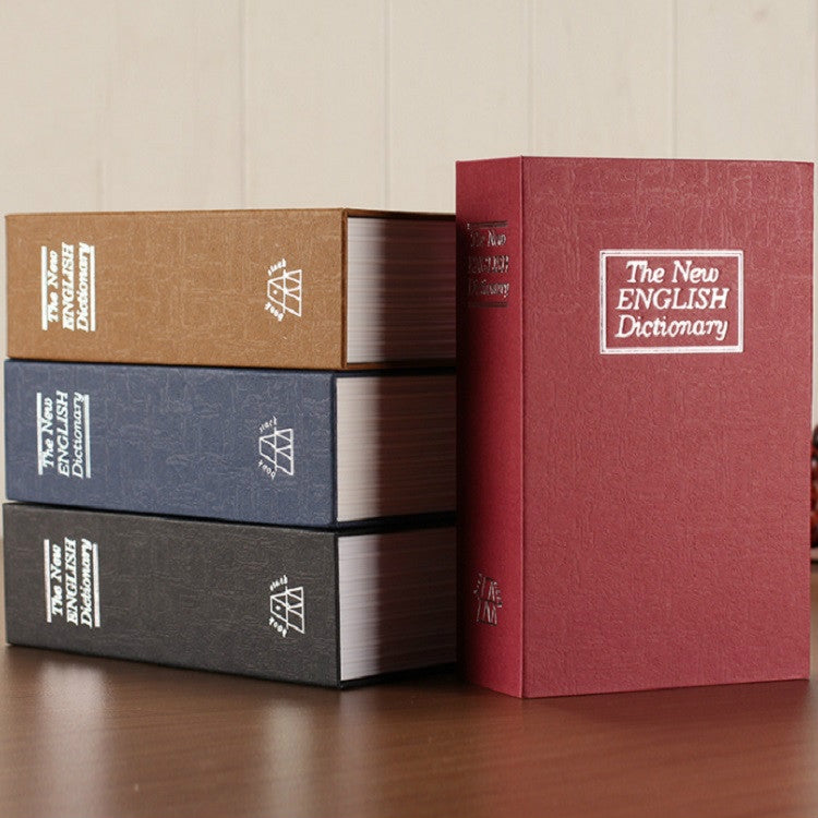 仿真英文字典書本保險箱存錢罐創意書架擺件，小號鑰匙款