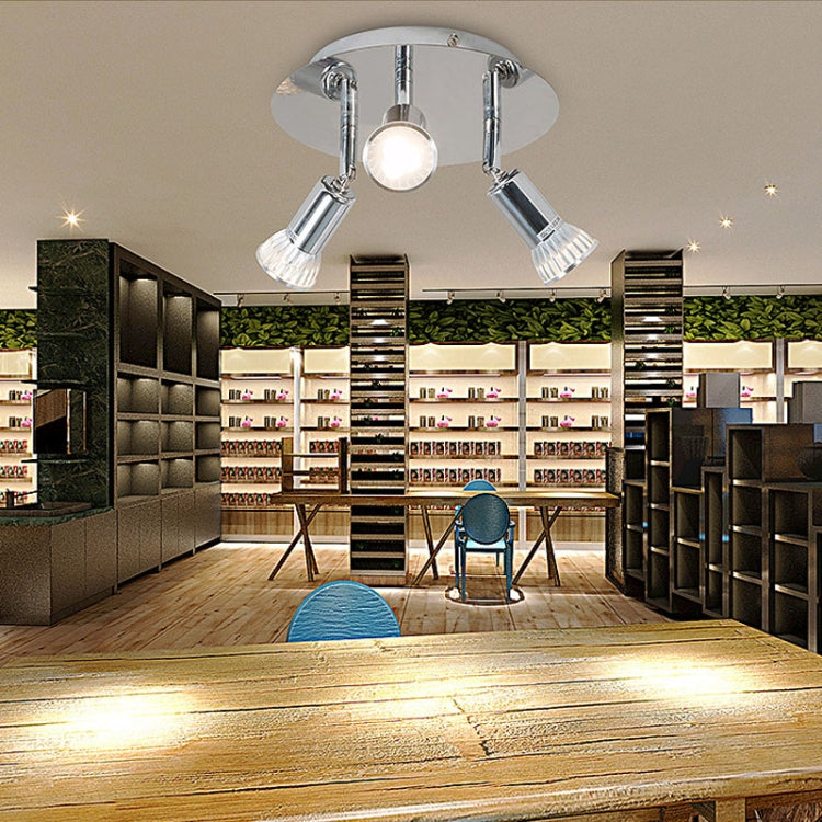 9W 圓形三頭 LED GU10 吸頂燈可調節鏡前射燈