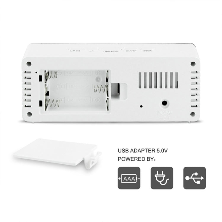 LED鏡面鬧鐘 数字貪睡电子時間溫度大显示屏台鐘 帶喚醒燈