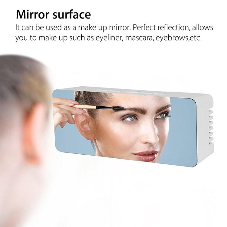 LED鏡面鬧鐘 数字貪睡电子時間溫度大显示屏台鐘 帶喚醒燈