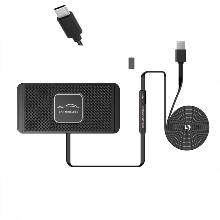 C1 15W TYPEC接口車載防滑墊無線充電器