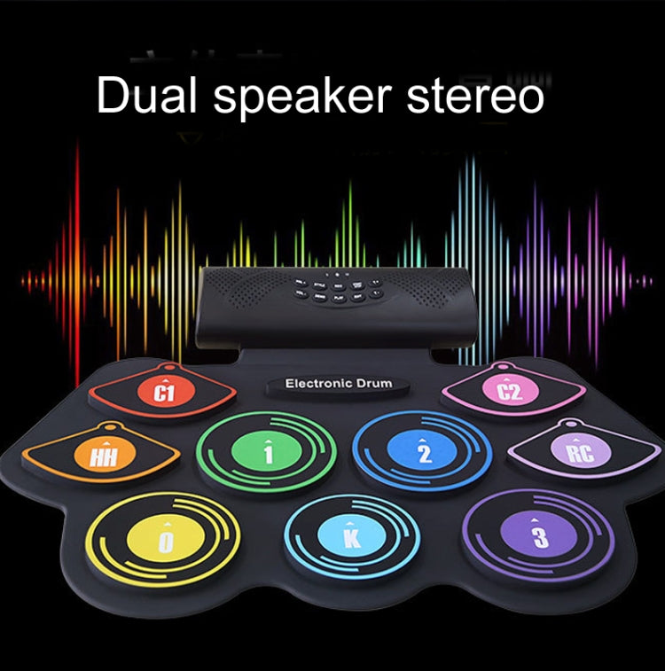 手卷架子鼓彩色电子鼓鋰電池充電硅膠架子鼓