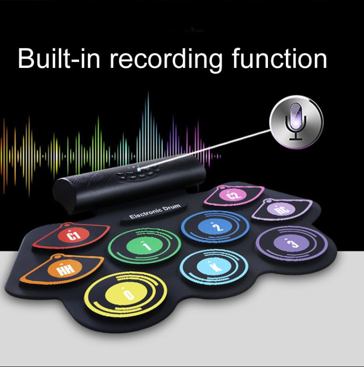 手卷架子鼓彩色电子鼓鋰電池充電硅膠架子鼓