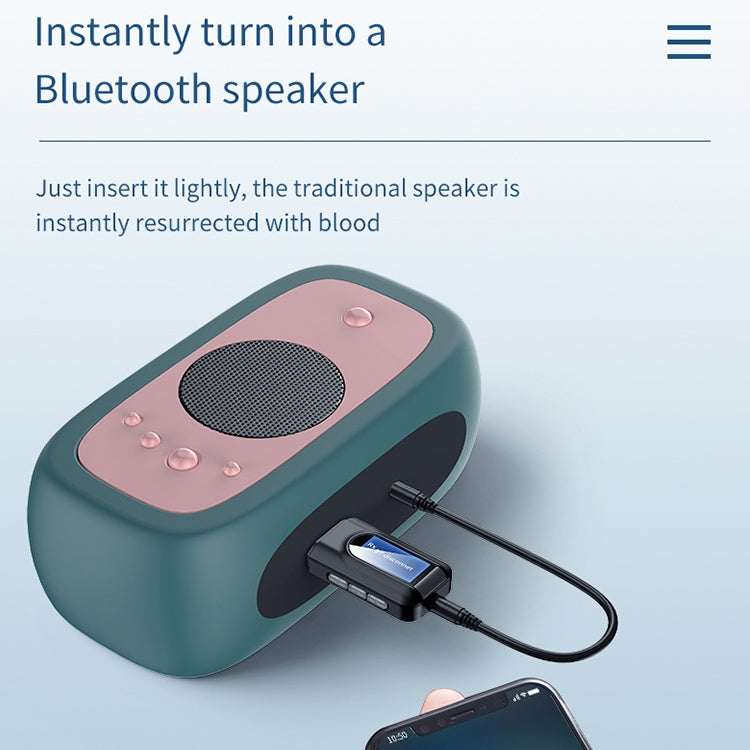 BT201 藍牙5.0 二合一USB藍牙音頻接收發射器 帶LCD显示屏