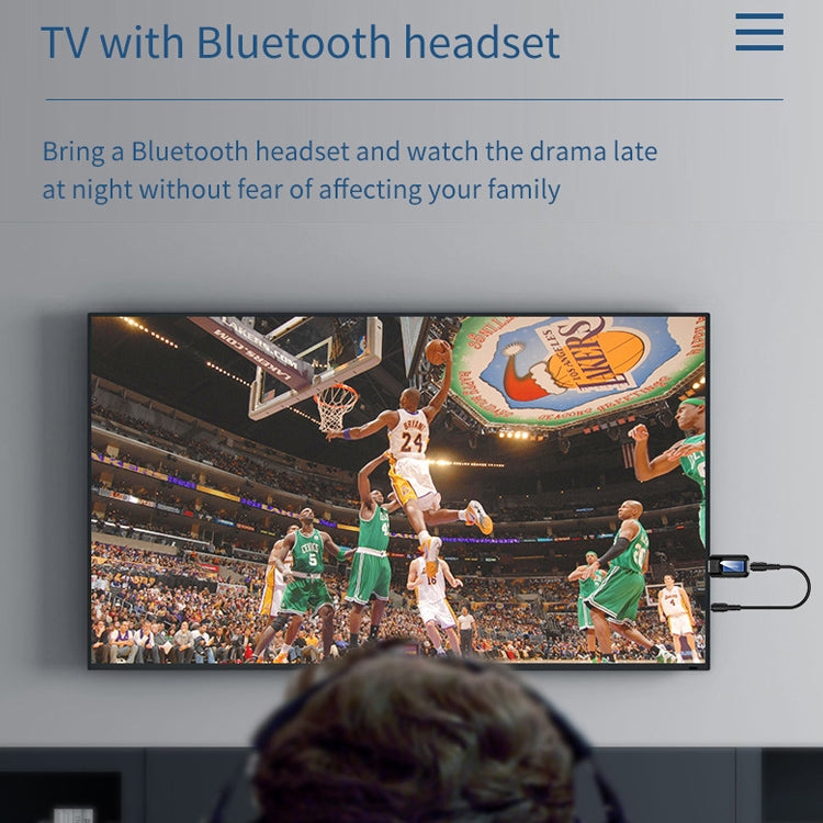 BT201 藍牙5.0 二合一USB藍牙音頻接收發射器 帶LCD显示屏