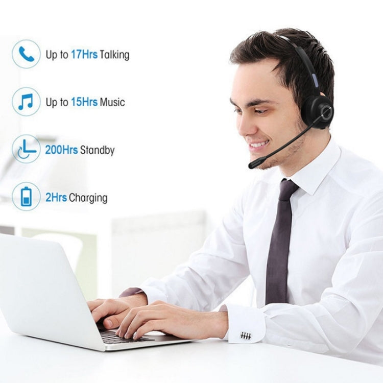 M97 藍牙5.0頭戴式話務單聲道藍牙耳機 帶充電底座