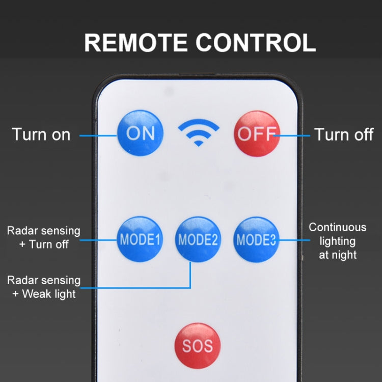 144 COB 太陽能人體感應路燈庭院壁燈帶遙控戶外安防燈